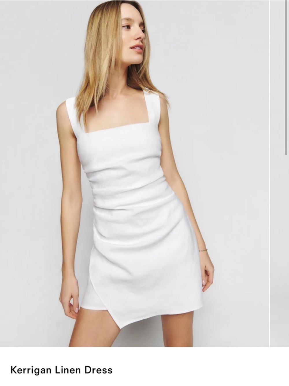 Reformation White Kerrigan Linen Mini Dress